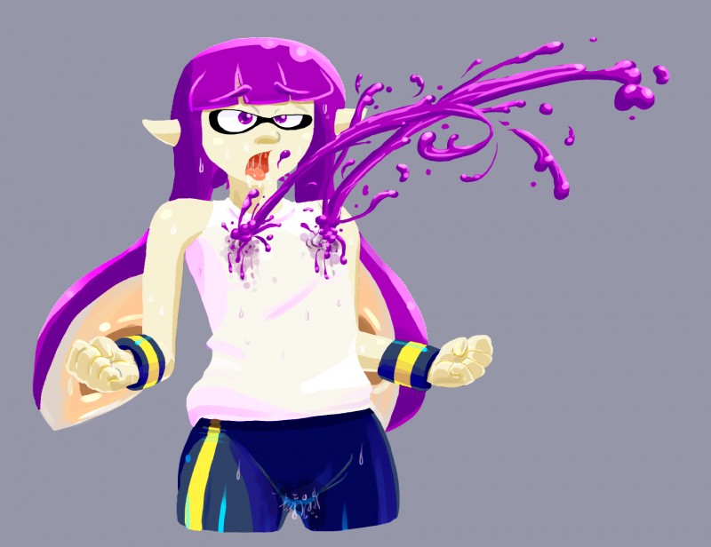 bodily_fluids bottomwear clothing colored_lactation drooling female ink lactating lactating_ink lactating_through_clothing open_mouth projectile_lactation pseudo_hair purple_eyes purple_lactation saliva shorts solo tentacle_hair tentacles unusual_bodily_fluids unusual_lactation wet wet_clothing what unknown_artist nintendo splatoon animal_humanoid cephalopod cephalopod_humanoid humanoid inkling marine marine_humanoid mollusk mollusk_humanoid hi_res