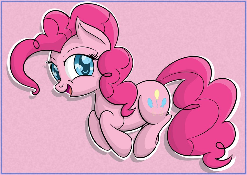 blue_eyes border curled_mane curled_tail cutie_mark drop_shadow eyelashes female female_feral feral happy hooves light long_mane long_tail mane midair open_mouth open_smile pink_background pink_hooves pink_mane pink_tail pink_tongue poofy_hair purple_border quadruped simple_background smile solo sparkles sparkling_eyes tail thin_eyebrows tongue unguligrade datapony friendship_is_magic hasbro my_little_pony pinkie_pie_(mlp) earth_pony equid equine horse mammal pony 2017 colored digital_drawing_(artwork) digital_media_(artwork) english_description hi_res lighting shaded