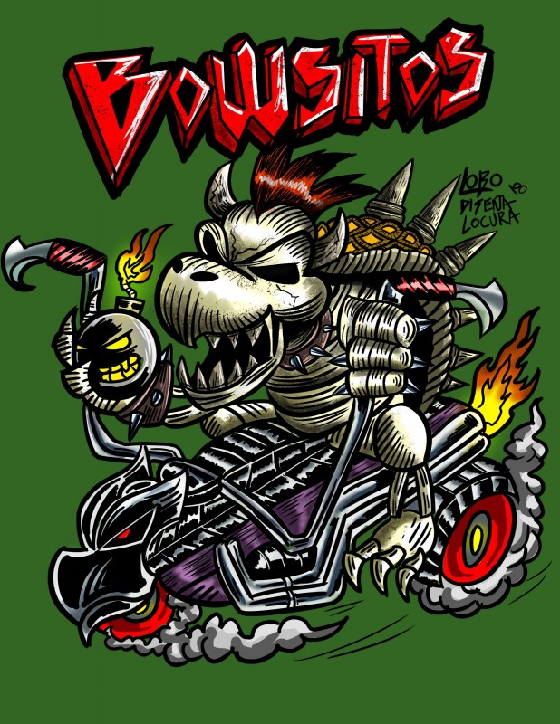 ambiguous_gender anthro bomb bone explosives fire green_background hair motorcycle nude open_mouth simple_background skeleton smile smoke solo text vehicle lobodisenalocura mario_bros mario_kart nintendo dry_bowser animated_skeleton koopa scalie undead 2018 absurd_res digital_media_(artwork) hi_res