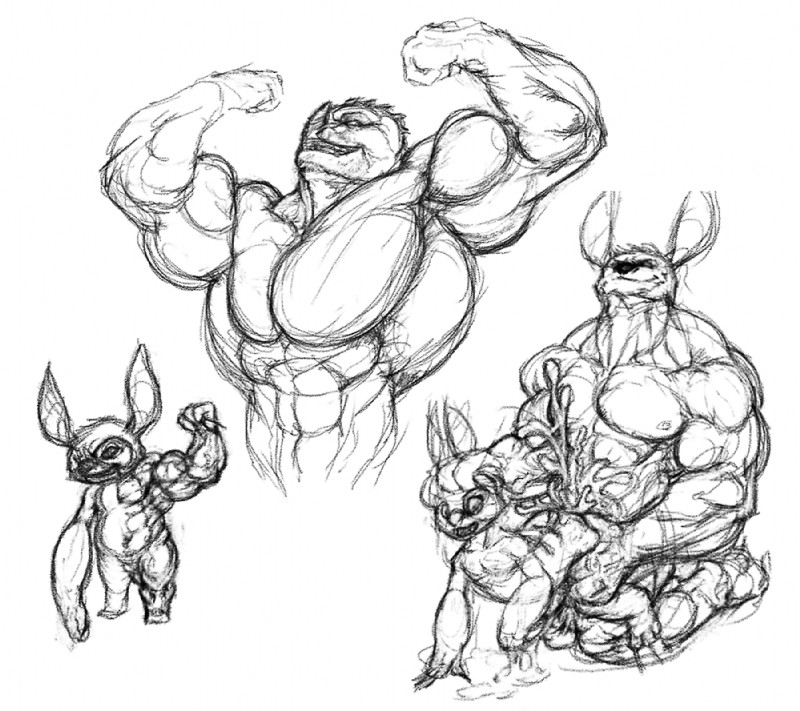 abs ambiguous_gender anthro anthrofied back_markings biceps big_muscles bodily_fluids claws cum duo flexing genital_fluids grin growth hair larger_male male male/ambiguous markings muscle_growth muscular muscular_male navel nipples pecs sex simple_background size_difference smile smirk solo triceps white_background furry_(artist) disney lilo_and_stitch lilo_pelekai lilo_pelekai_(experiment) stitch_(lilo_and_stitch) stray_(furry) alien experiment_(lilo_and_stitch) unknown_species 2011 character_request graphite_(artwork) monochrome multiple_images sketch traditional_media_(artwork)