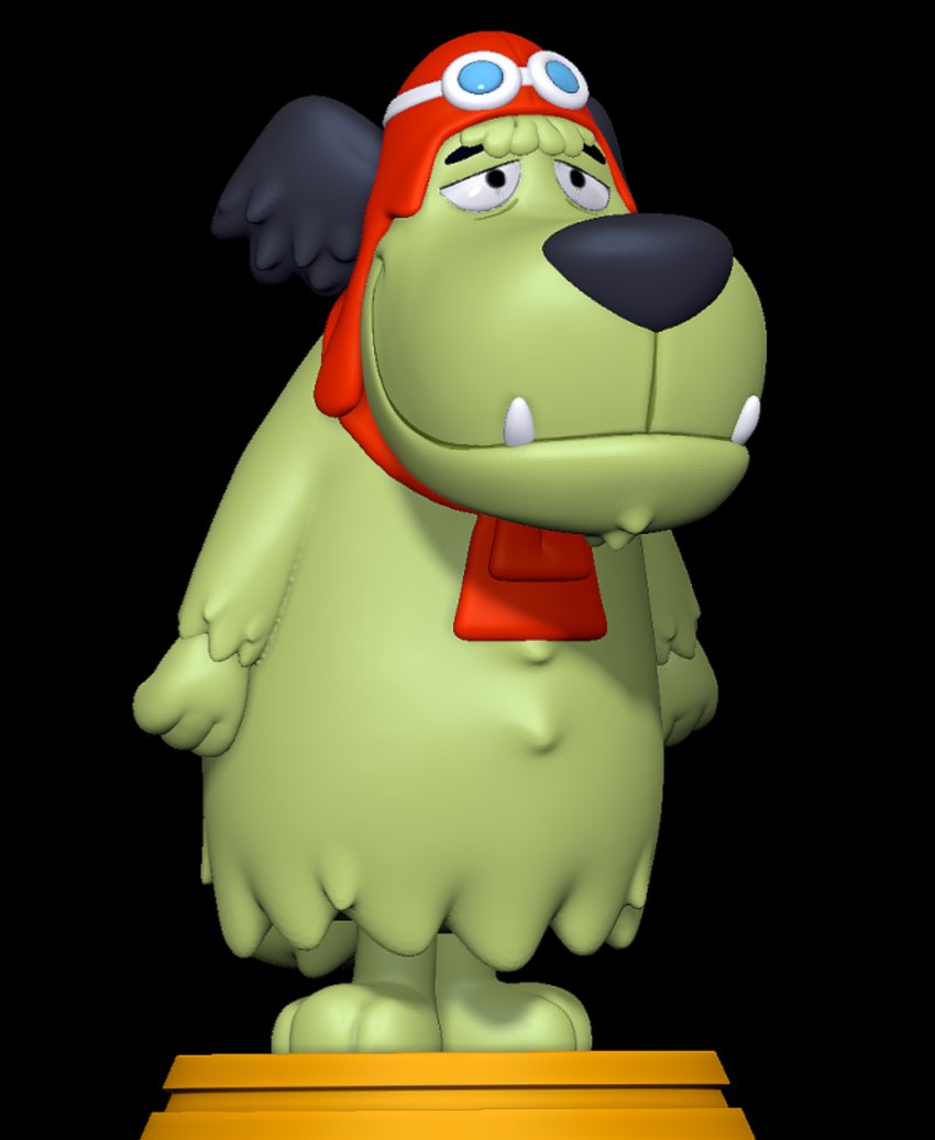 3d_modeling 3d_print anthro armor eyewear fur glasses green_body headgear helmet male scarf simple_background smile solo standing teeth sillytoys hanna-barbera wacky_races muttley canid canine mammal 3d_(artwork) digital_media_(artwork) hi_res