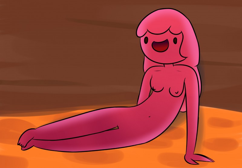 :d breasts feet female genitals lying nipples not_furry nude on_side outside pink_nipples pussy slime smile solo cheesycoke slime_rancher humanoid pink_slime_(slime_rancher) slime_(slime_rancher) absurd_res hi_res