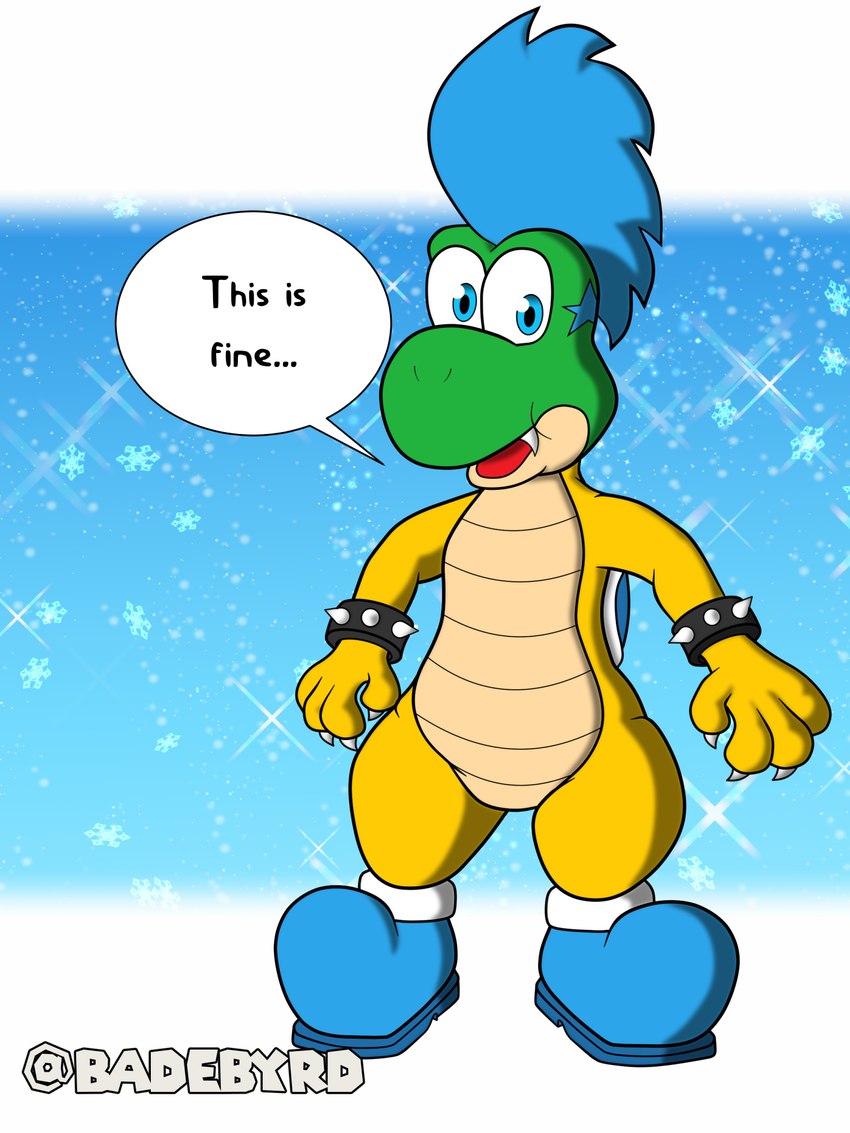 koopaling and larry koopa (this is fine and etc) created by badebyrd