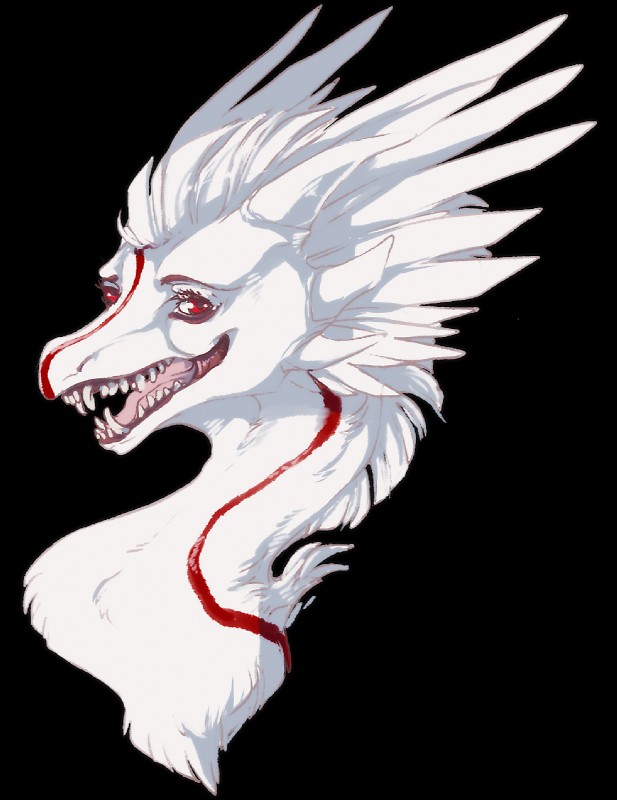 ambiguous_gender fur hair open_mouth red_eyes simple_background smile solo teeth tongue transparent_background white_body white_fur white_hair ravoilie flight_rising mythology dragon furred_dragon furred_scalie mythological_creature mythological_scalie scalie wildclaw_dragon 2016 alpha_channel digital_media_(artwork) headshot_portrait hi_res portrait