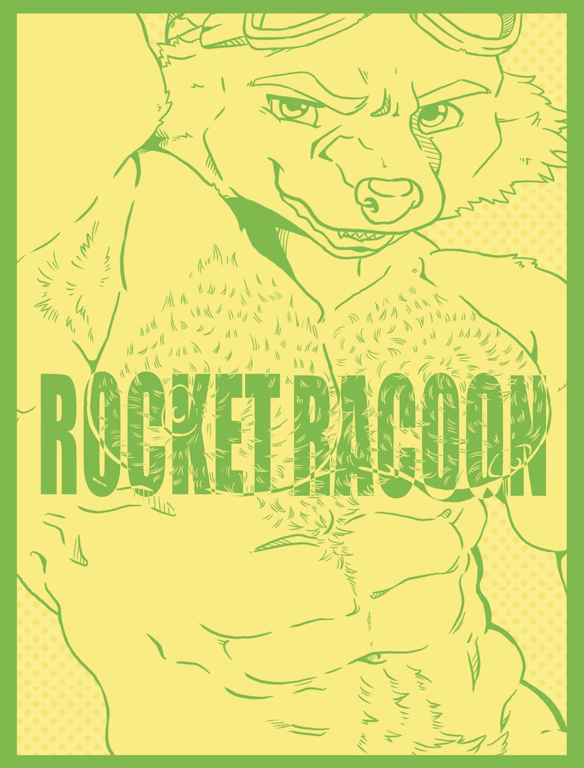 anthro armpit_hair body_hair chest_hair clothing jockstrap male muscular nipples size_difference solo underwear mr.brapion guardians_of_the_galaxy marvel rocket_raccoon mammal procyonid raccoon absurd_res comic hi_res