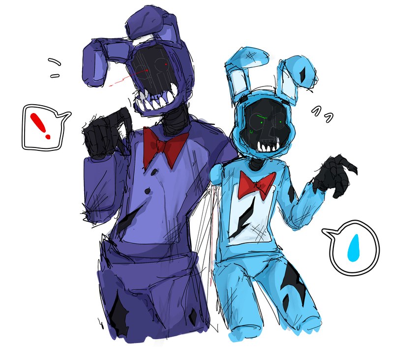 toy bonnie and withered bonnie (five nights at freddy's 2 and etc) created by pitaya988