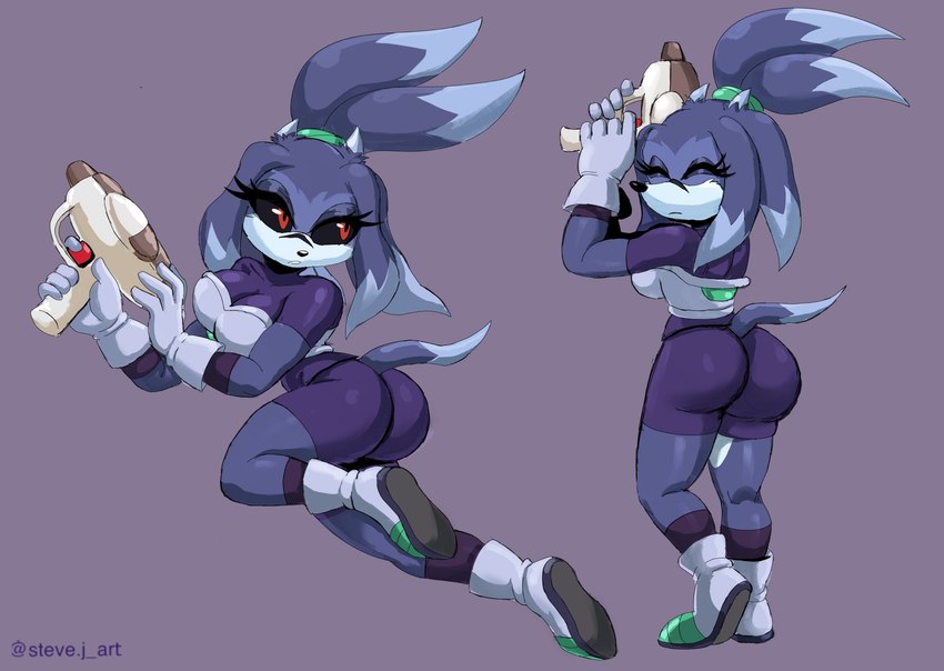 anthro big_breasts big_butt boots breasts butt cleavage clothed clothing cosplay female footwear horn ranged_weapon raygun shoes solo weapon wide_hips steve_jones cheelai frostbite_the_echidna echidna mammal monotreme hi_res