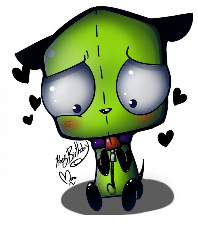 gir (invader zim and etc) created by inkcookie