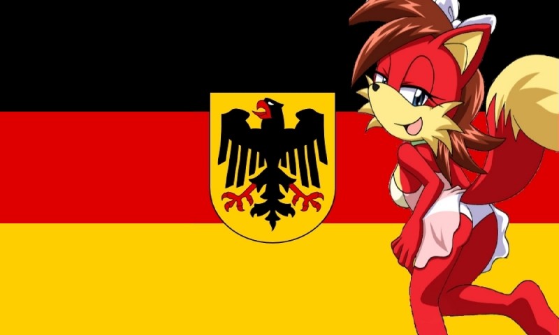 anthro blue_eyes brown_hair female flag fur german german_flag hair looking_at_viewer open_mouth red_body red_fur solo tan_body tan_fur tongue avoid_posting bbmbbf third-party_edit unknown_artist archie_comics sega sonic_the_hedgehog_(archie) sonic_the_hedgehog_(comics) sonic_the_hedgehog_(series) fiona_fox canid canine fox mammal 5:3 source_request