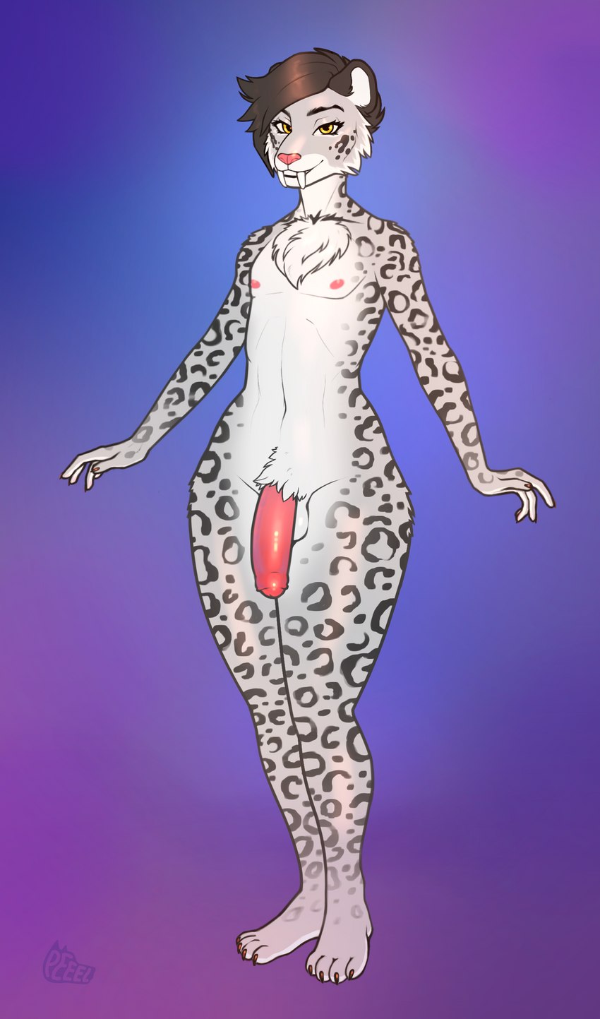 anthro balls big_penis black_hair chest_tuft claws crotch_tuft fangs feet femboy fingers flaccid foreskin fur genitals grey_body grey_fur hair humanoid_genitalia humanoid_penis male markings multicolored_body multicolored_fur nipples nude orange_eyes penis sabertooth_(anatomy) simple_background smile solo spots spotted_body spotted_fur teeth thick_thighs tuft white_body white_fur wide_hips peeel fire_storm felid mammal pantherine prehistoric_species saber-toothed_tiger smilodon 2021 absurd_res digital_media_(artwork) hi_res