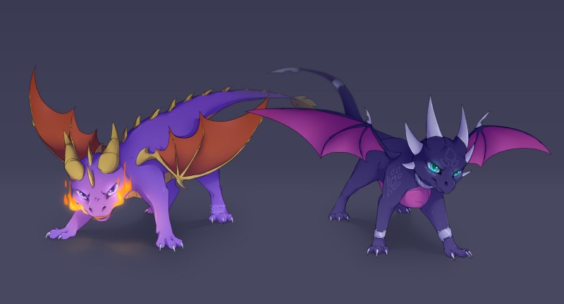 cynder and spyro (the legend of spyro and etc) created by reysi