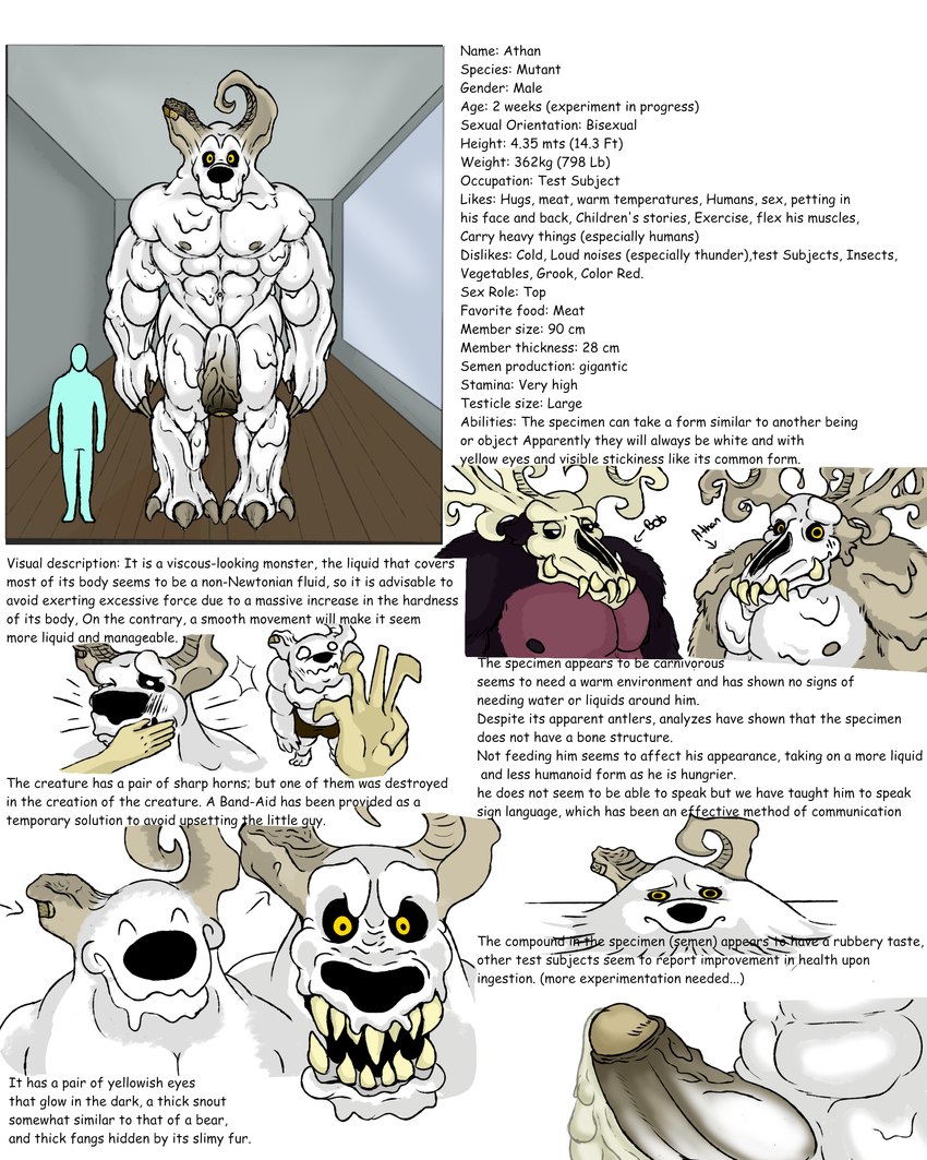 abs angry antlers big_muscles black_body black_fur black_nose bone broken_hand broken_horn claws duo fur genitals horn huge_muscles larger_humanoid larger_male male muscular muscular_male penis size_difference skull skull_head slap slime text thick_penis yellow_eyes athan_the_monster american_mythology indigenous_north_american_mythology mythology north_american_mythology athan_(athan_the_monster) bob_(athan_the_monster) goo_creature humanoid monster wendigo 4:5 absurd_res english_text hi_res model_sheet