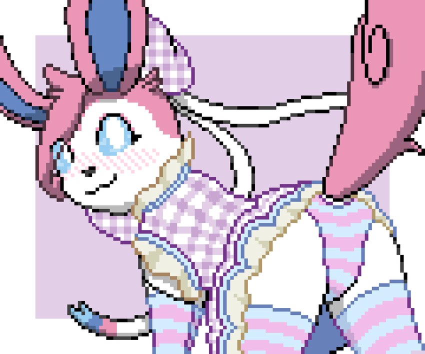 checkered style sylveon and dizzy (pokemon unite and etc) created by zabozamojo