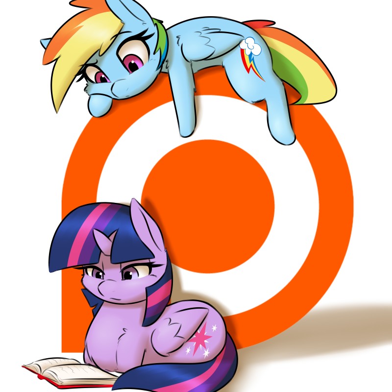 rainbow dash and twilight sparkle (friendship is magic and etc) created by pudgeruffian