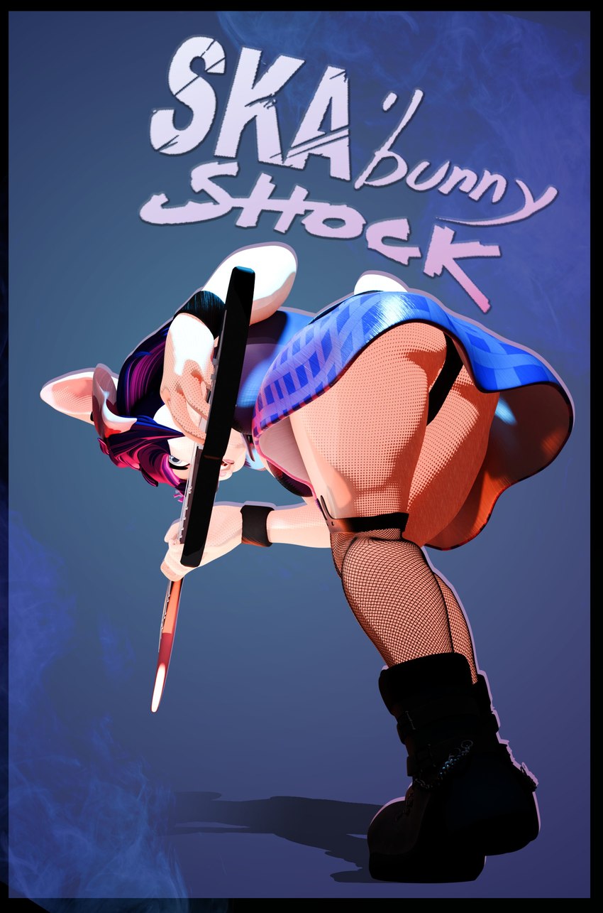 anthro bottomwear clothing ear_piercing ear_ring female fishnet_clothing fishnet_legwear legwear panties piercing poster poster_template ring_piercing skirt solo underwear toxic_inkie viejillox scott_pilgrim_(series) skabunny lagomorph leporid mammal rabbit 2024 3d_(artwork) absurd_res artist_collaboration digital_media_(artwork) hi_res