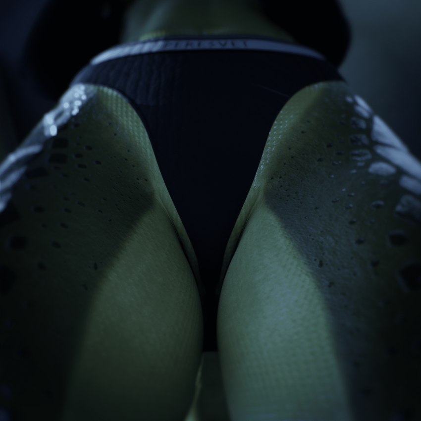 anthro clothed clothing female green_body green_skin low-angle_view panties partially_clothed solo underwear upskirt peresvet microsoft the_elder_scrolls argonian scalie 1:1 3d_(artwork) absurd_res digital_media_(artwork) hi_res