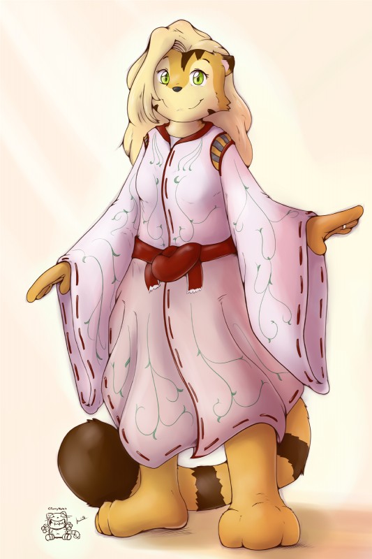 anthro asian_clothing clothed clothing digit_ring east_asian_clothing female green_eyes japanese_clothing jewelry kimono looking_at_viewer ring smile solo stripes wedding_ring ketsa kara_(furryneko) felid mammal pantherine tiger 2:3 absurd_res digital_media_(artwork) hi_res