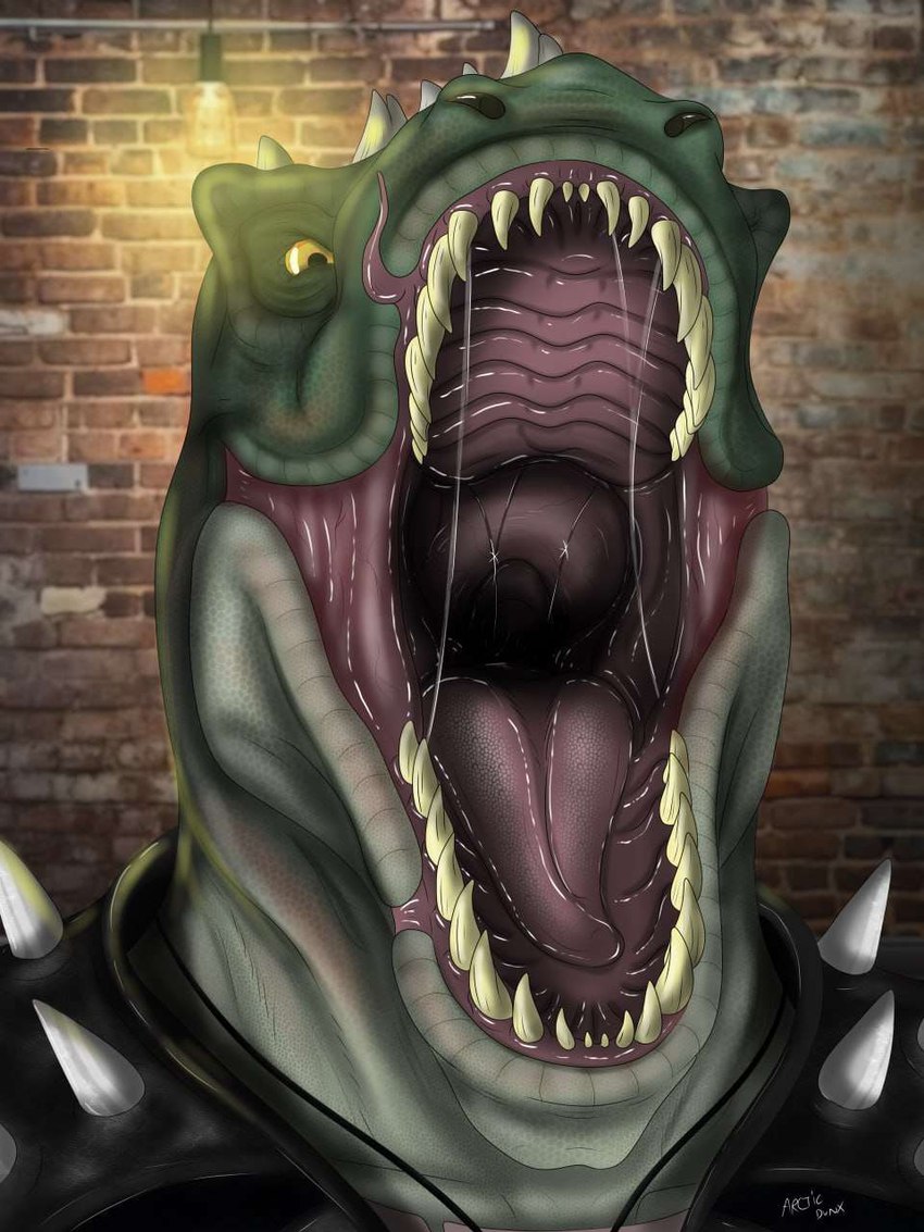 anthro bodily_fluids male mouth_shot open_mouth saliva saliva_string scales sharp_teeth solo teeth tongue arcticdunx rocco_(tallion) dinosaur prehistoric_species reptile scalie theropod tyrannosaurid tyrannosauroid tyrannosaurus tyrannosaurus_rex 3:4 hi_res