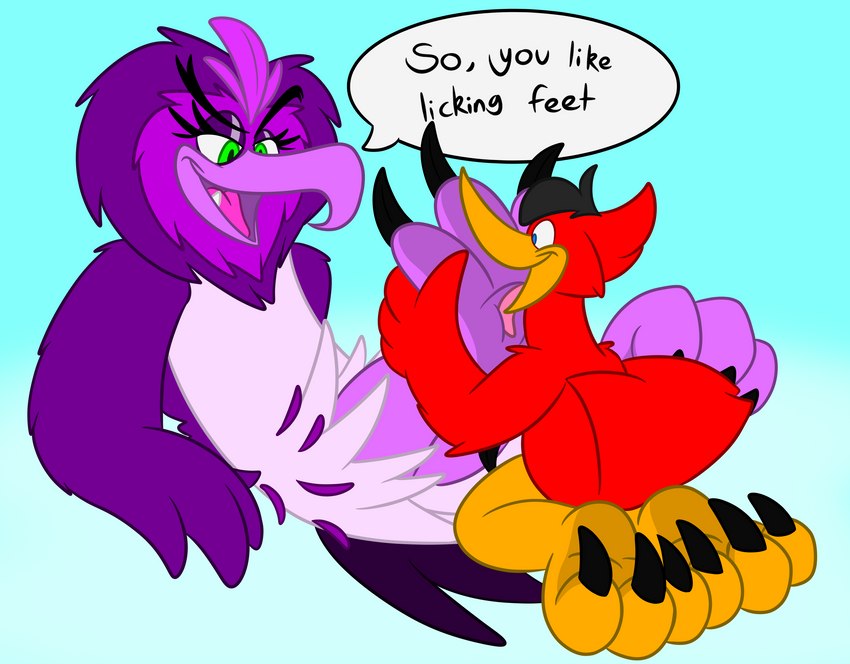 anthro avian_feet dialogue duo feathers feet female foot_fetish foot_lick foot_play licking male male/female tail tail_feathers talons text toes tongue tongue_out boutin2009 angry_birds rovio_entertainment sega the_angry_birds_movie zeta_(angry_birds) accipitrid accipitriform avian bird eagle 2019 english_text hi_res