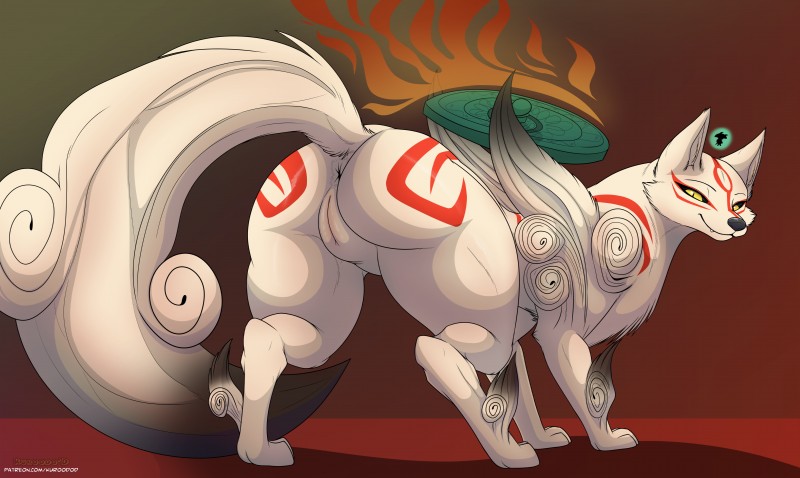 amaterasu and issun (okami (capcom) and etc) created by kuroodod