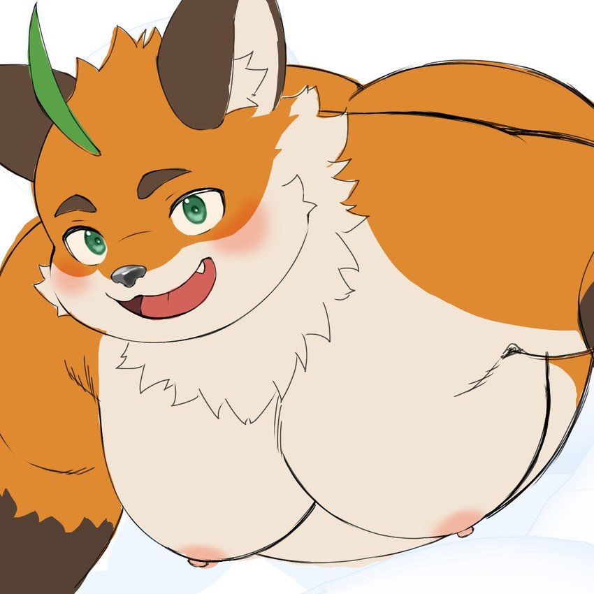 anthro belly blush clothed clothing fur green_eyes looking_at_viewer male moobs nipples orange_body orange_fur overweight solo through_wall topless z_g_m_f_x20a tamacolle iyo_(tamacolle) canid canine fox mammal 1:1 hi_res