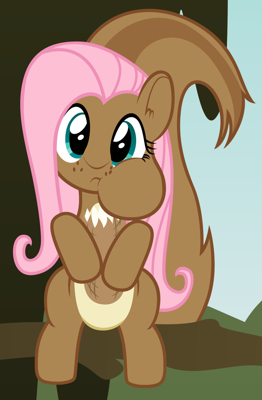 alternate_species blue_eyes cheek_bulge female food fruit hair legume looking_at_viewer nut_(fruit) peanut_(food) pink_hair plant solo badumsquish friendship_is_magic hasbro my_little_pony fluttershy_(mlp) mammal rodent sciurid tree_squirrel hi_res