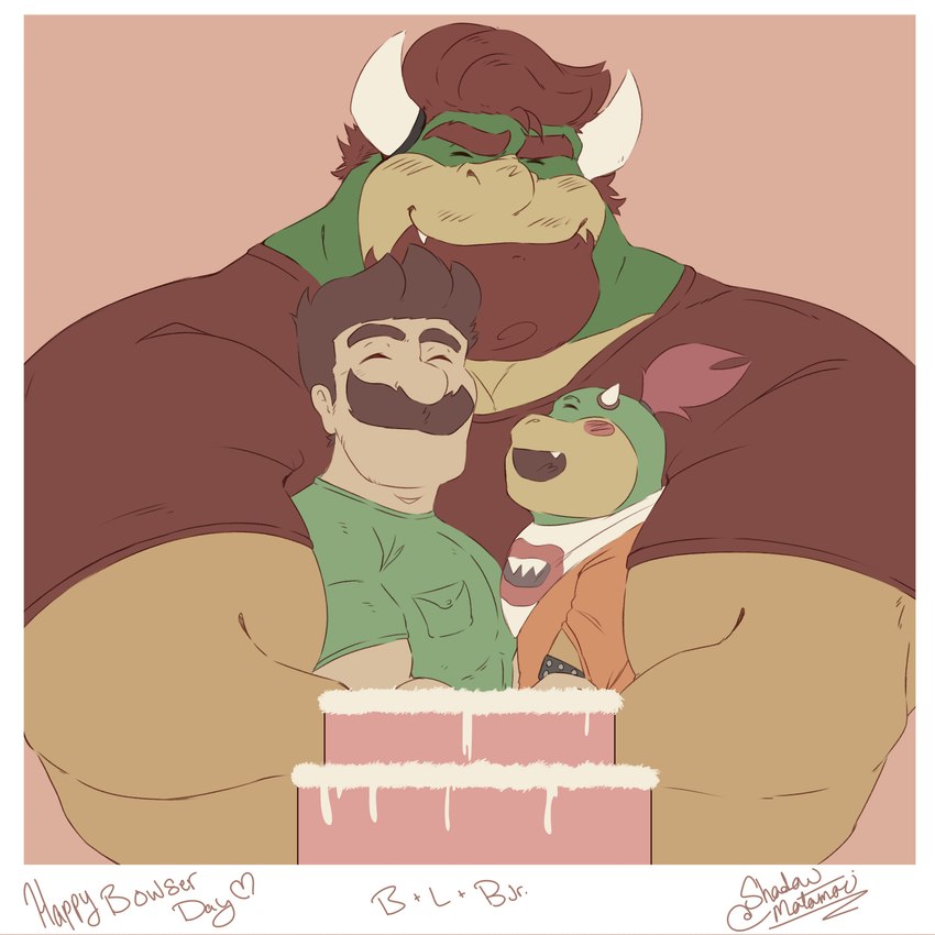 bowser, bowser jr., and luigi (bowser day and etc) created by shadowmatamori