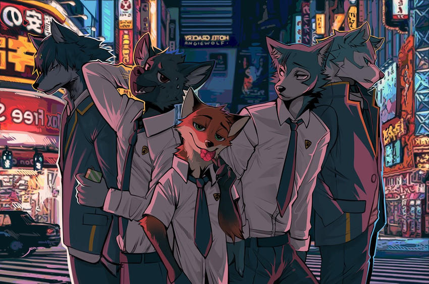 haida, legoshi, nick wilde, ookami, and shirou ogami (brand new animal and etc) created by angiewolf