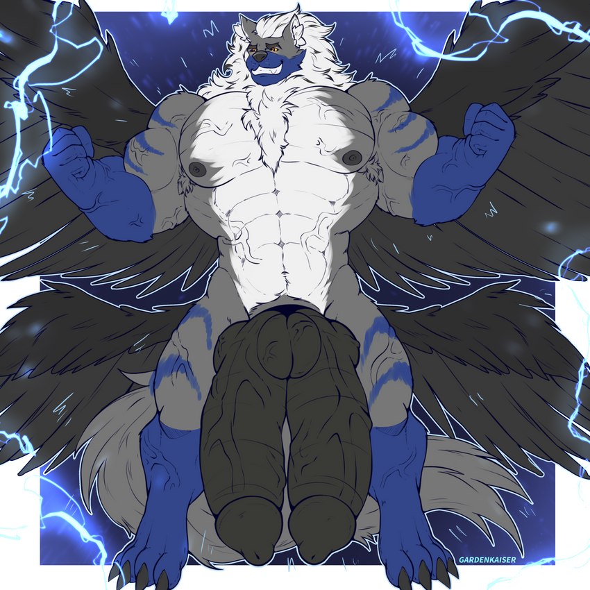 2_penises after_vore anthro big_penis electricity flexing flexing_muscles fur genitals glowing glowing_eyes grey_body grey_fur growth growth_sequence knot lightning male multi_genitalia multi_penis muscle_growth muscular muscular_anthro penis solo spread_wings vein veiny_arms veiny_knot veiny_muscles veiny_penis vore wings gardenkaiser flickrtail canid canine canis hybrid mammal nephilim wolf 1:1 absurd_res hi_res