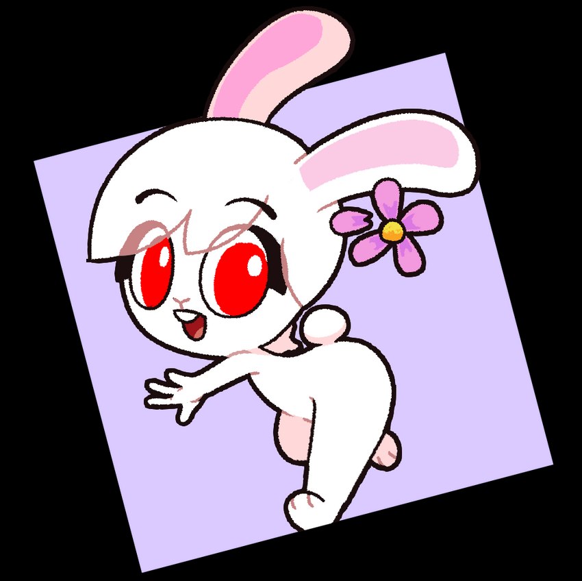 accessory anthro big_eyes diamond_background female flower flower_in_hair fur hair hair_accessory open_mouth plant purple_background red_eyes simple_background solo transparent_background white_body white_fur starbirbz carrots_(starbirbz) lagomorph leporid mammal rabbit 2018 alpha_channel