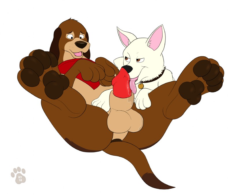 bolt and cash (the fox and the hound and etc) created by ky (malamute)