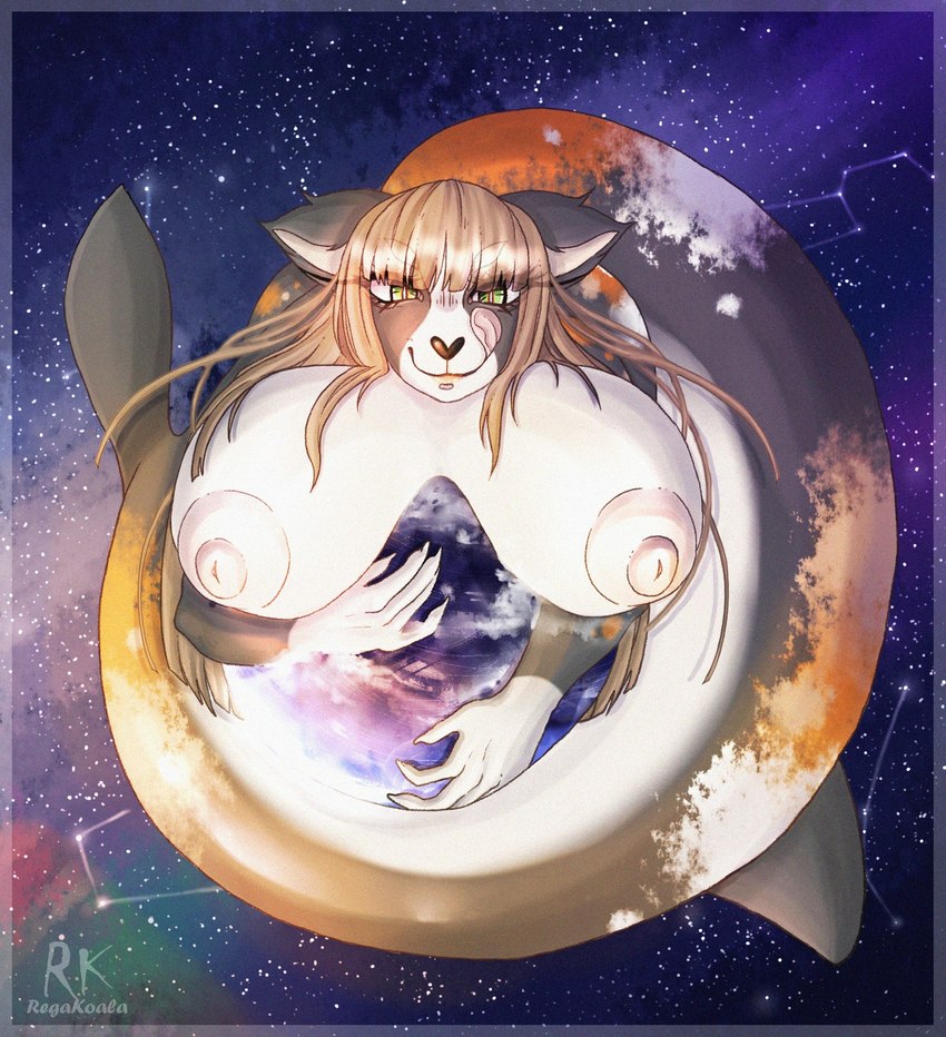 anthro big_breasts breasts constellation cosmos earth female hug huge_breasts hyper hyper_breasts nipples planet solo tongue tongue_out regakoala fish marine hi_res