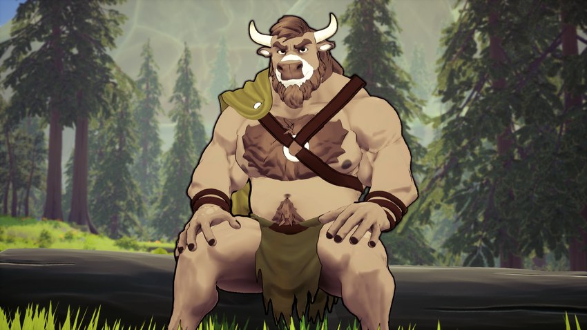 anthro brown_body brown_fur fur horn male muscular muscular_male tail buru_(buruthebull) bovid bovine mammal 16:9 4k absurd_res hi_res widescreen