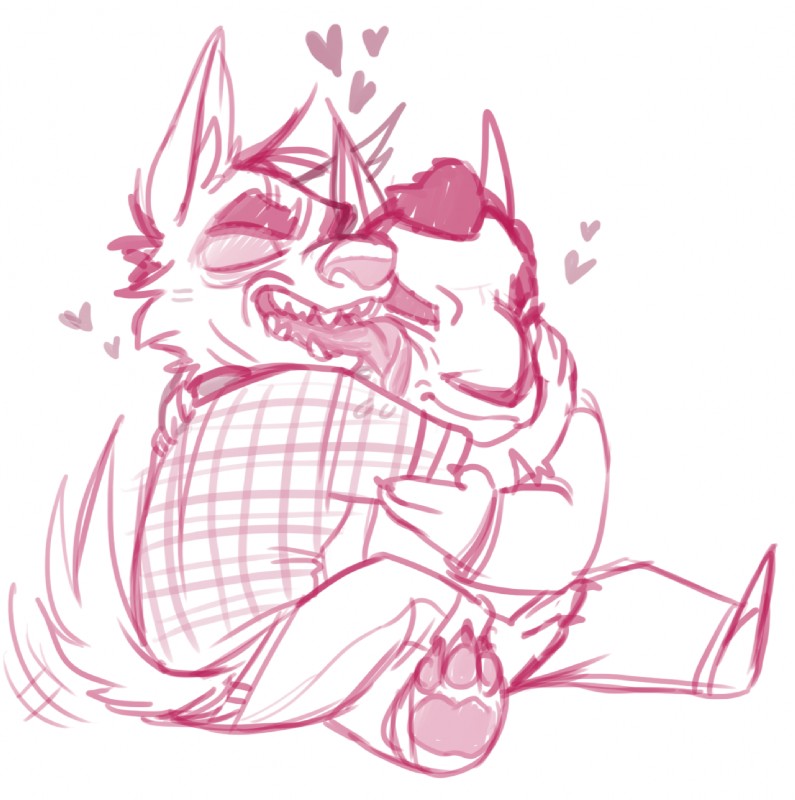 alternate_species clothed clothing cuddling duo furrification heart_symbol licking male male/male romantic romantic_couple tongue tongue_out flying-shark-reactivated grand_theft_auto grand_theft_auto_v rockstar_games michael_de_santa trevor_philips canid canine canis dingo mammal hi_res