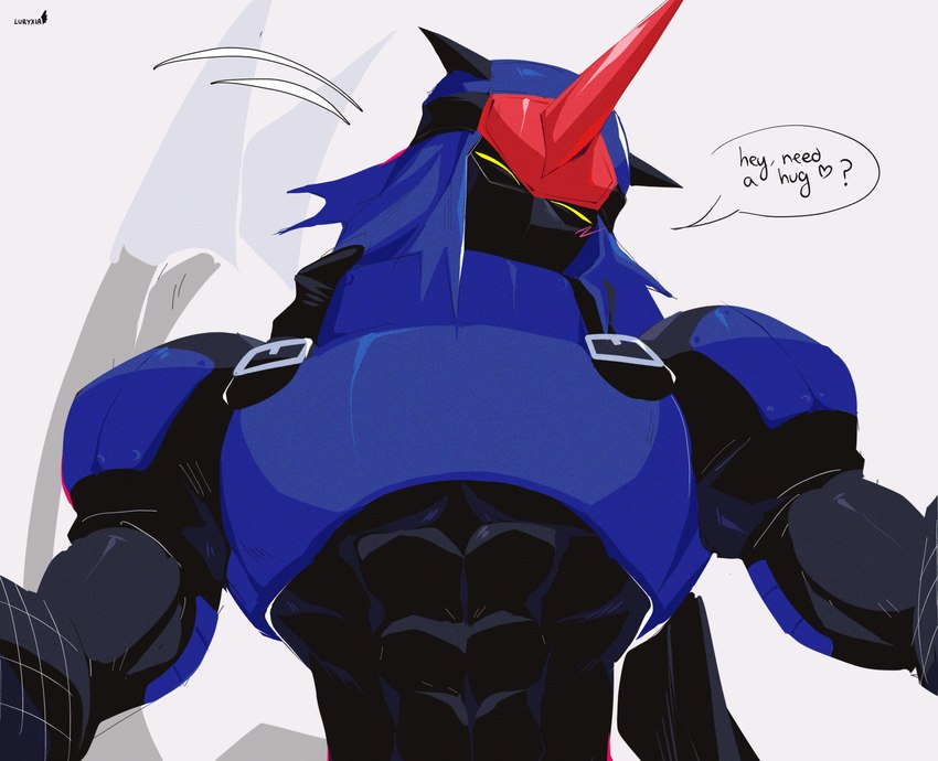 abs anthro black_body blush clothing crop_top eyes_closed male mask muscular muscular_anthro muscular_male ninja shirt smile solo tail tail_motion tailwag topwear veil warrior yellow_eyes luryxia bandai_namco digimon fumamon scalie hi_res