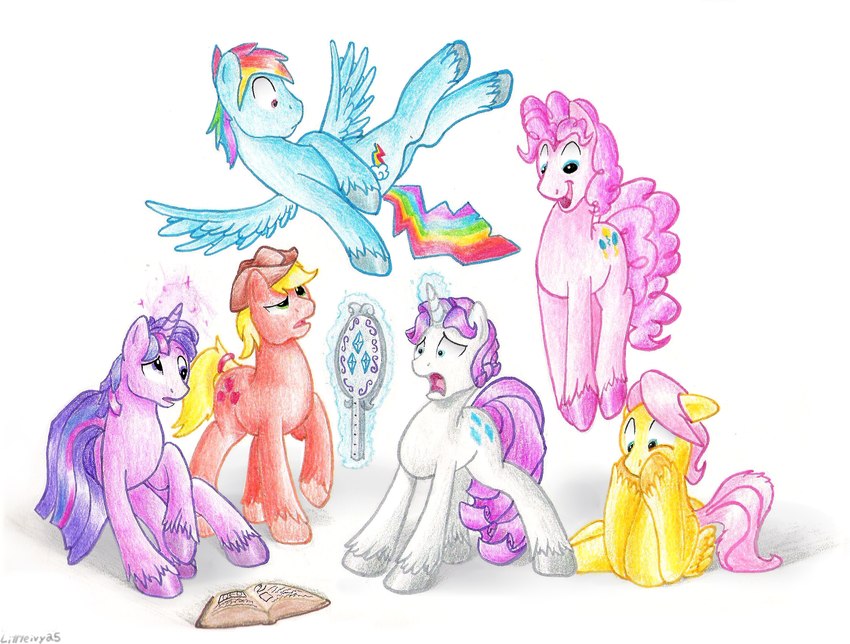 twilight sparkle, rainbow dash, fluttershy, pinkie pie, applejack, and etc (friendship is magic and etc) created by braeburned