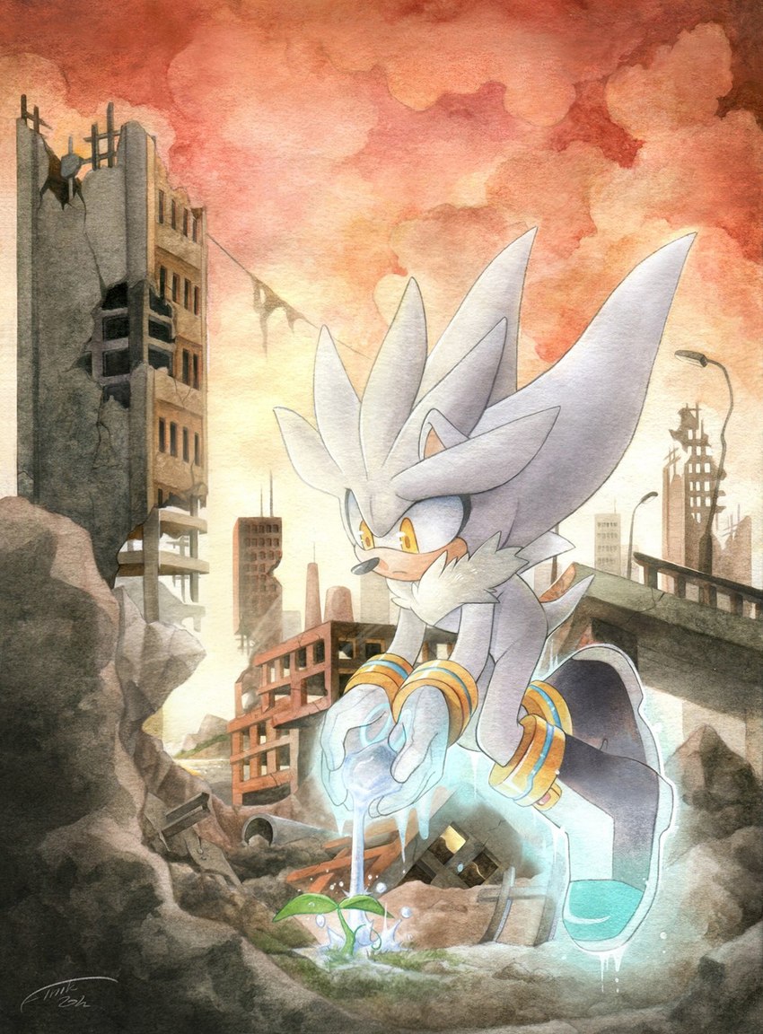 silver the hedgehog (sonic the hedgehog (series) and etc) created by finikart