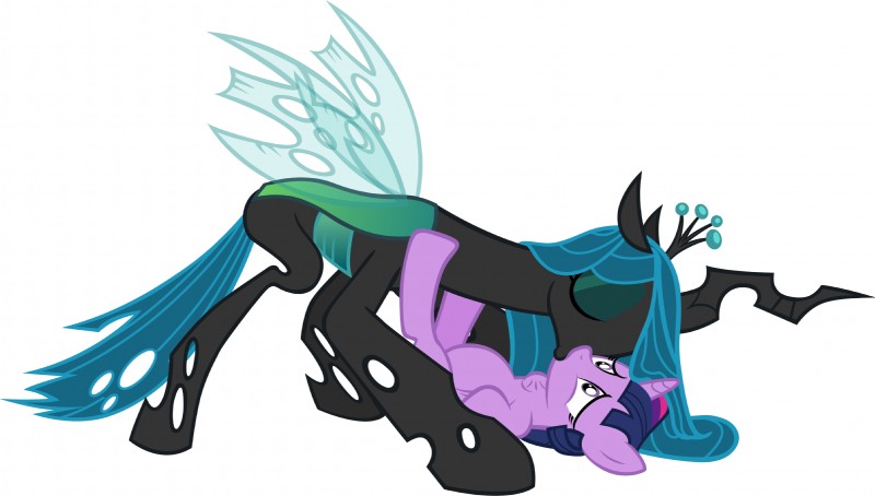 queen chrysalis and twilight sparkle (friendship is magic and etc) created by badumsquish
