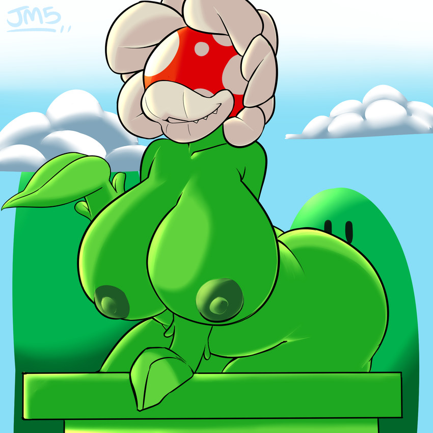 big_breasts big_butt breasts butt cloud eyeless female green_body huge_breasts leaf leaf_arms not_furry nude overweight overweight_female overweight_humanoid pipe plant solo thick_thighs rat_bastard mario_bros nintendo elemental_creature flora_fauna humanoid piranha_plant 1:1 2016 hi_res signature