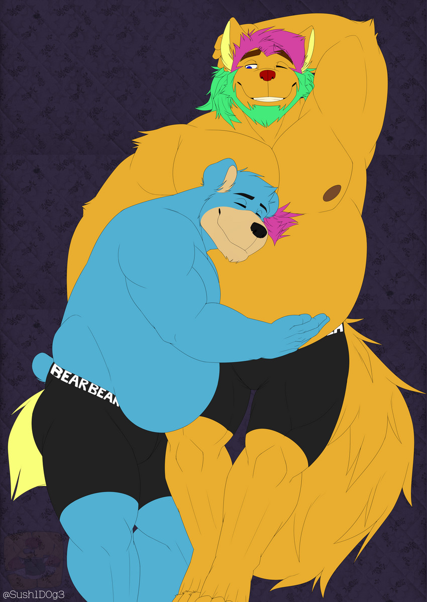 anthro duo male male/male sush1d0g3 ken_(sush1d0g3) bear canid canine mammal absurd_res hi_res