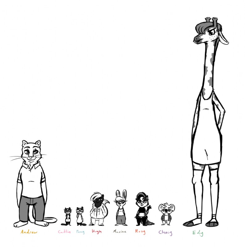 andrew, clancy, roxy, edy, hugh muskroura, and etc (zootopia and etc) created by inkyfrog