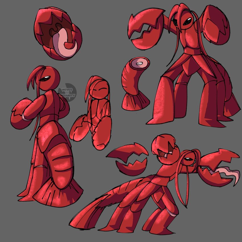 anthro claws eyes_closed hair multi_leg multi_limb open_mouth red_body red_hair red_scales red_tail scales solo tail tongue hevinsane cooper_(hevinsane) animal_humanoid arthropod arthropod_humanoid crustacean crustacean_humanoid decapoda humanoid lobster lobster_humanoid malacostracan marine marine_humanoid 1:1 hi_res signature