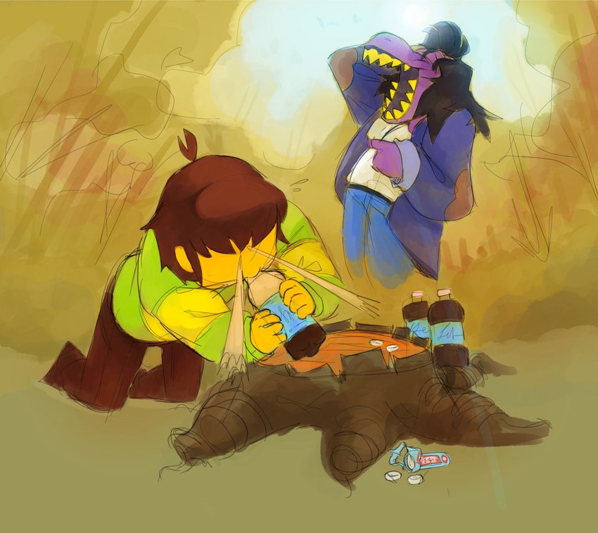 kris and susie (undertale (series) and etc) created by unknown artist