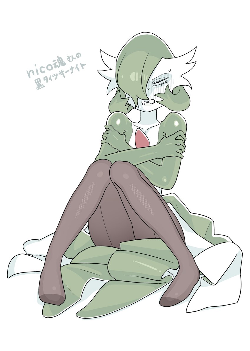 chest_spike clothing female leggings legwear simple_background solo spikes spikes_(anatomy) text white_background o-den nintendo pokemon gardevoir generation_3_pokemon humanoid pokemon_(species) absurd_res hi_res japanese_text translation_request