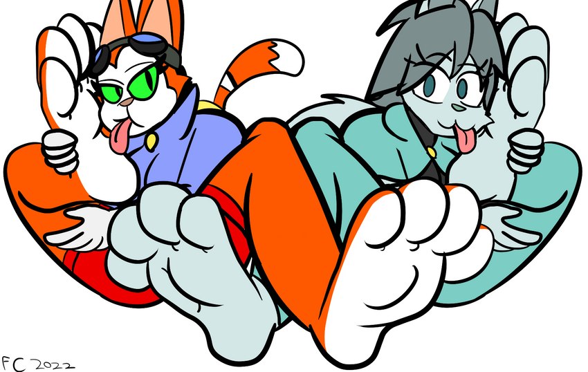 4_toes anthro auto_foot_lick big_feet crossgender duo feet female female/female foot_fetish foot_lick foot_play licking self_lick soles symmetry symmetry_(reflectional) toes tongue tongue_out darkburst_(artist) frozarcold blinx_the_time_sweeper dust:_an_elysian_tail microsoft xbox_game_studios blinx dust_(elysian_tail) canid canine canis domestic_cat felid feline felis mammal wolf hi_res