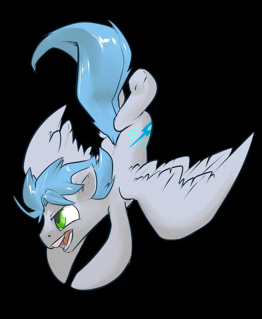 blue_hair cutie_mark feathered_wings feathers feral flying fur green_eyes grey_body grey_fur grin hair high-angle_view male open_mouth outstretched_legs simple_background smile solo spread_wings tail teeth transparent_background wings atryl friendship_is_magic hasbro my_little_pony mythology sky_shatter_(mlp) equid equine horse mammal mythological_creature mythological_equine pegasus 2013 alpha_channel hi_res