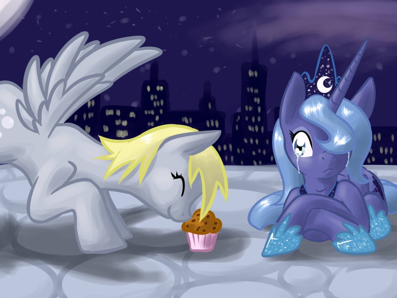 derpy hooves and princess luna (friendship is magic and etc) created by foxshine