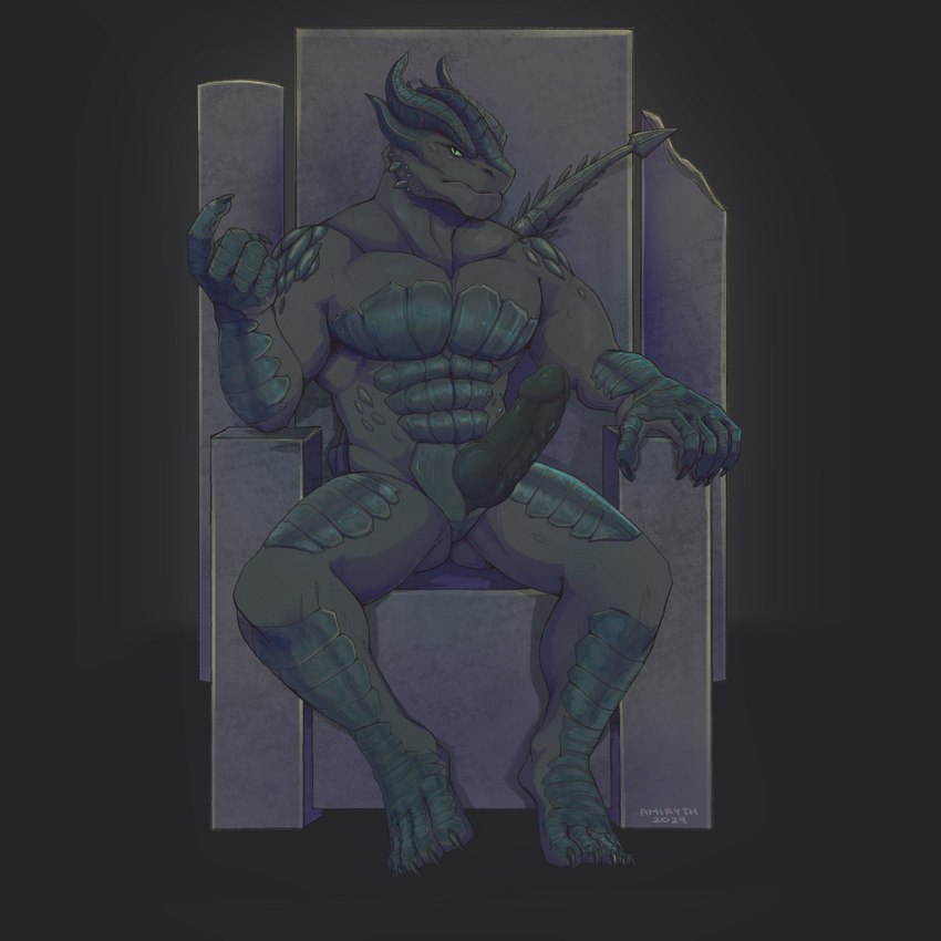 abs animal_genitalia beckoning claws erection finger_claws genital_slit genitals gesture horn male muscular muscular_male pecs sitting solo toe_claws amiryth dungeons_and_dragons hasbro wizards_of_the_coast dragonborn_(dnd) scalie 1:1 absurd_res digital_drawing_(artwork) digital_media_(artwork) hi_res