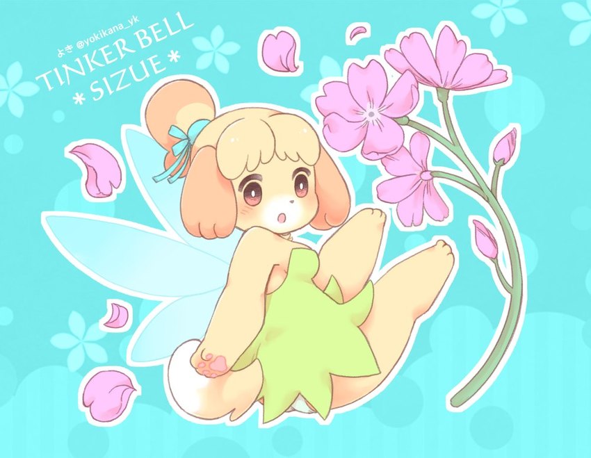 isabelle and tinker bell (animal crossing and etc) created by yokikana yk