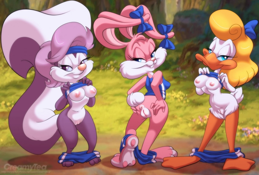 babs bunny, fifi la fume, and shirley the loon (tiny toon adventures and etc) created by creamytea